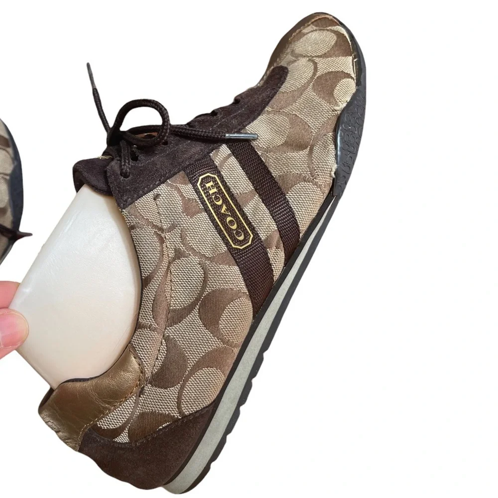 Coach Jayme Brown CC Print Sneakers Size: 8‎